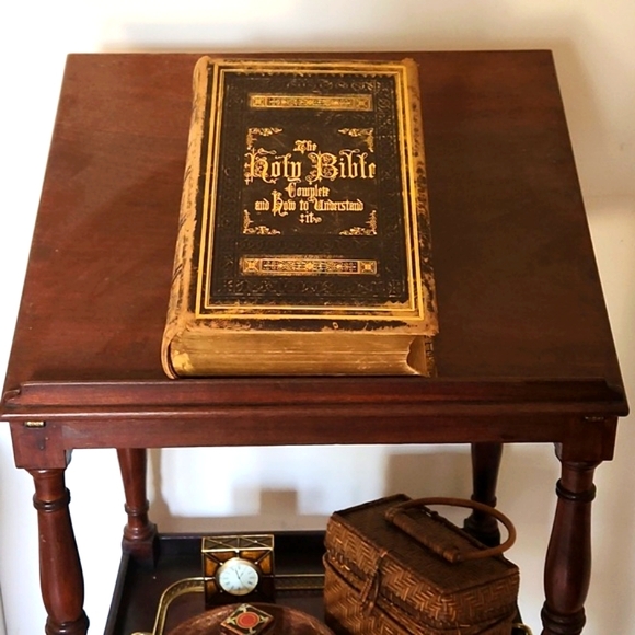 Other - Important NYC 19th Century Antique Leather Bible w/ Complete Etchings dated 1872
